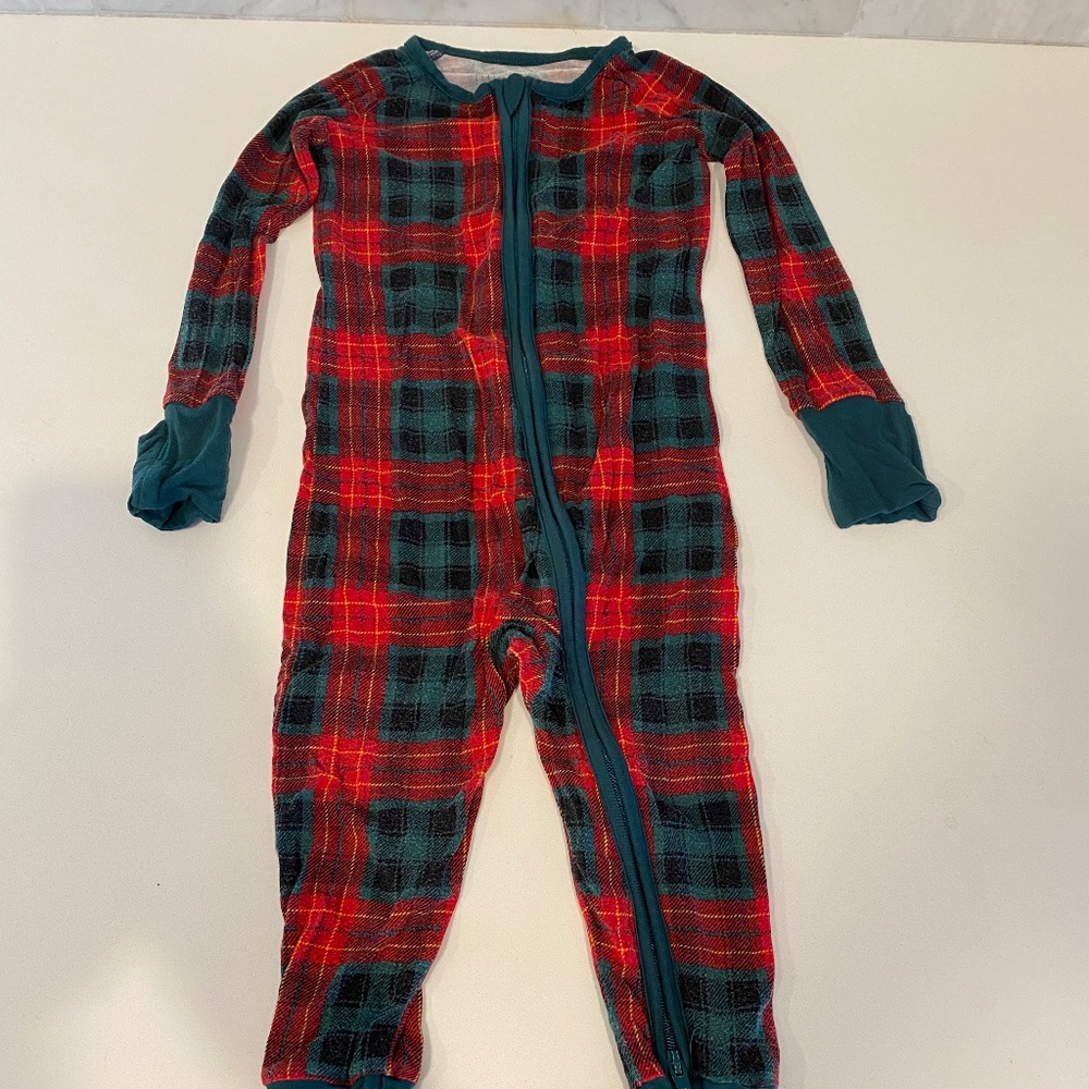 Little Sleepies Zippy Tartan Plaid 12-18 months